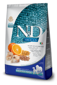 Farmina N&D Ocean Cod, Spelt, Oats & Orange Adult Medium & Maxi